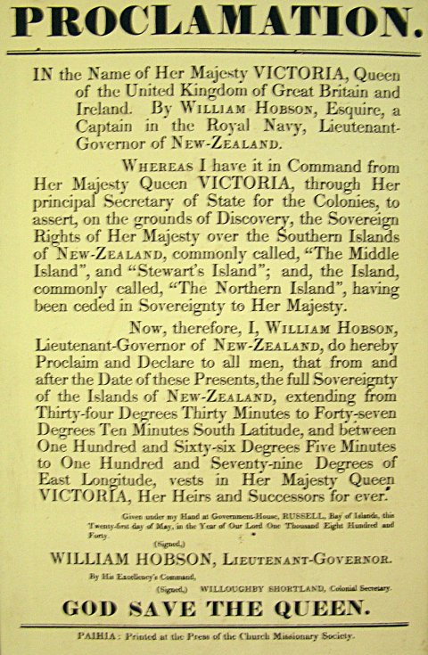 Waitangi Proclamation 